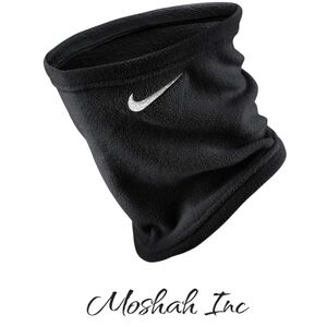 NIKE Fleece Neck Warmer Black White Run Running Face Mask Scarf Gaiter